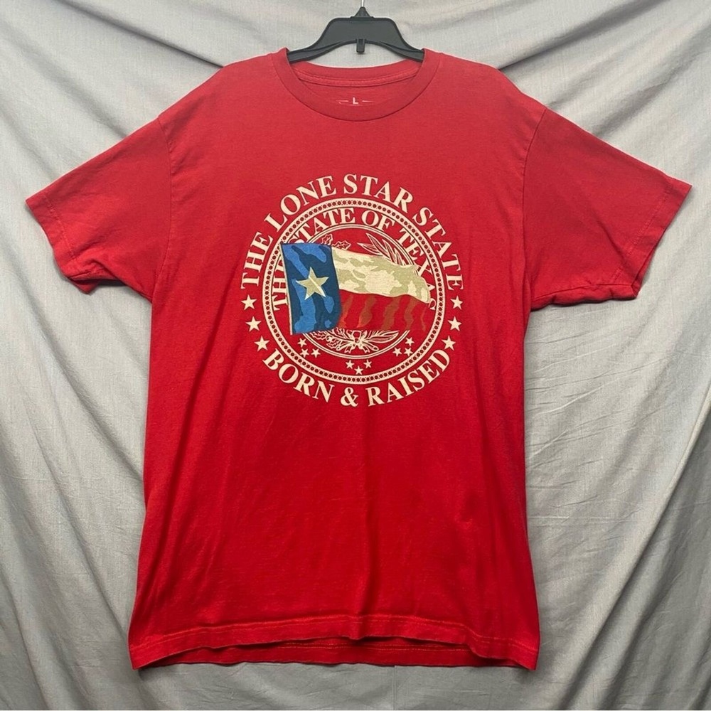 Lone Star State Graphic Print T-Shirt By BV3 Red Size | L